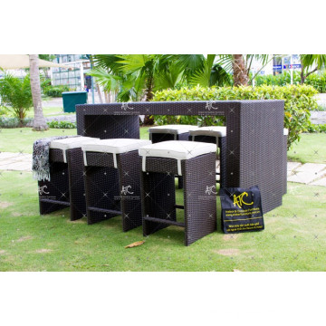 Neue Design Wicker PE Rattan Bar Hocker Sets Outdoor Möbel